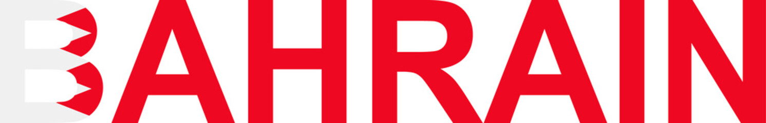 Bahrain word in flag style