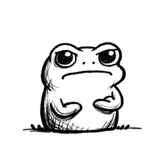 Angry frog, in the style of childish hand drawn drawing