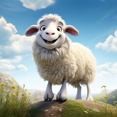cute cartoon illustration of a sheep.