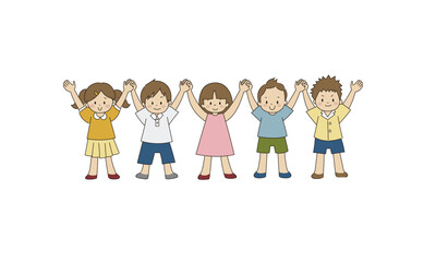 手をつなぐこども