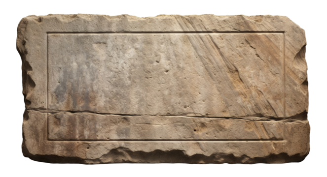 Old stone sign plate, cut out