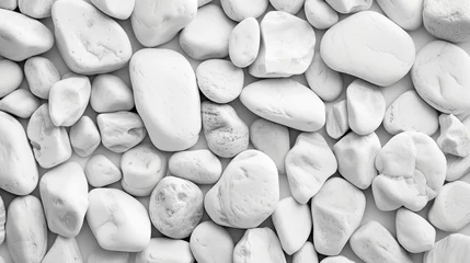 Foto op Aluminium white pebbles for background wall or desktop © yganko