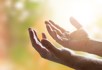 Religion human praying hands asking god