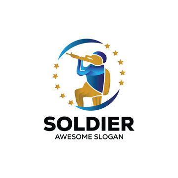 Military soldier war logo  template mascot esport gaming logo Soldier special force vector icon. 