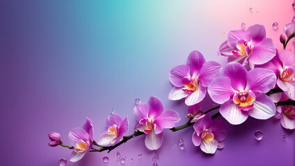 Fototapeta na wymiar Orchid, Shiny Gradient Background.