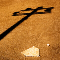 Baseball Field Home Plate Shadow of Lights