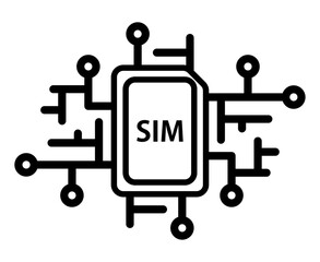 simカードと回路のアイコン