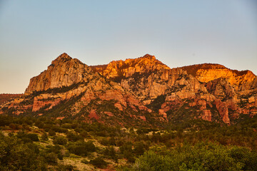 Sedona Mountain Majesty at Golden Hour with Lush Foreground