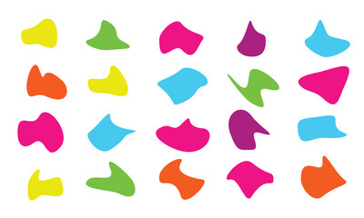 round abstract organic shape collection, organic shape illustrations