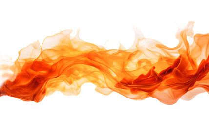 burning fire - vertical line of flames on white background	