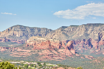 Sedona Red Rock Formations and Townscape from Above