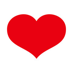 Red heart flat icon. Valentines day, symbol of love. Decorative design element