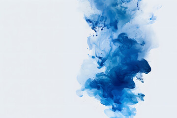Graceful diffusion of blue ink in a water environment. - obrazy, fototapety, plakaty