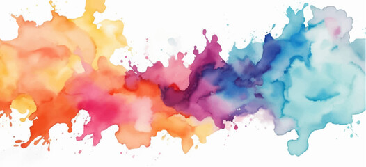 Colorful watercolor illustration on white paper texture	