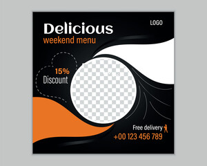 Creative design food social media banner post template