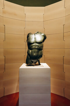 Florence, Italy - 29 December, 2023: Doryphoros torso, Early 1st century A.D., in the Uffizi Gallery