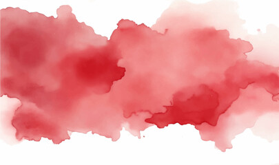 Red watercolor brush paint background - obrazy, fototapety, plakaty
