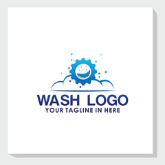 wash logo design vector, cleaning service logo inspiration