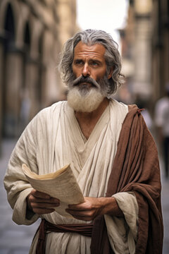 Saint Paul the Apostle spreading the New Testament (Generative AI)