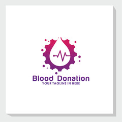 blood donation logo design vector, health and medical logo inspiration