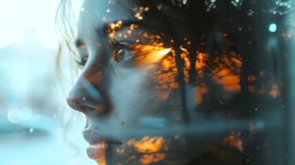 Double Exposure Drama: Contrasting Emotional States in Ultra Realistic 8K | Smartphone Camera | AdobeStock"
