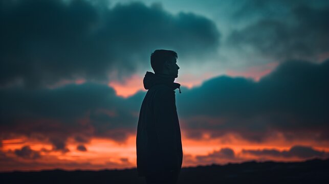 Sky of Emotions: Moody Silhouette in Ultra Realistic 8K | Mirrorless Camera | AdobeStock"