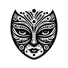 Vector illustration of a carnival mask on white separate background