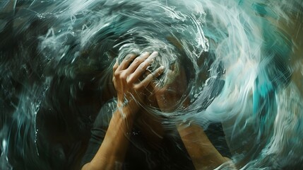 Confined Emotions: Person Surrounded by Swirling Emotions in Ultra Realistic 8K | Mirrorless Camera | AdobeStock
