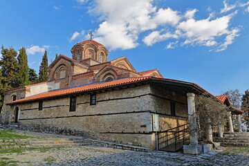 Northwest corner of the Holy Mother of God Perivleptos Church -Crkva Presveta Bogorodica- dating...