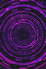 Futuristic neon background. Circle abstract tunnel.