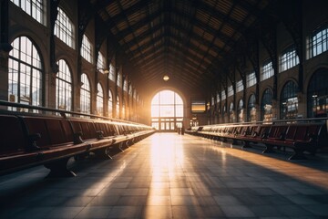 Fototapeta premium Interior of a train station