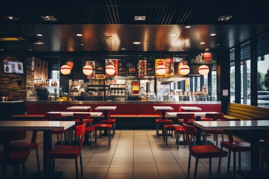 Interior of a fast food restaurant