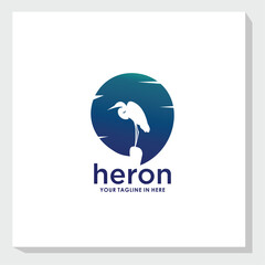 heron logo design vector, animal logo inspiration