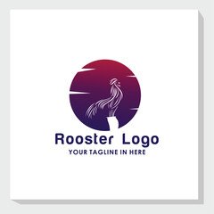 rooster logo design vector, animal logo inspiration