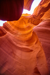 Antelope Canyon Warm Glow, Textured Rock Walls, Eye-Level View