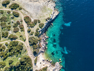 Demircili Beach drone view in Izmir
