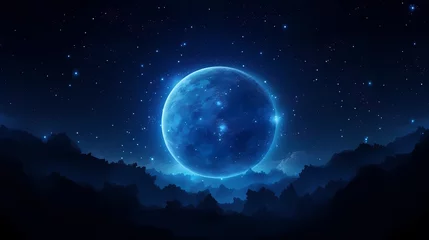 Tableaux ronds sur plexiglas Anti-reflet Pleine Lune arbre Space background, cosmic science, astronomy background