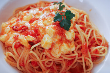 トマトソースのパスタ