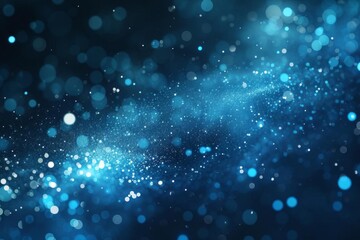 Glowing blue abstract particle bokeh background