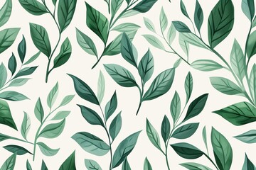Green plant Leaf pattern Hand-drawn Natural illustration Simple organic design