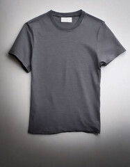 Grey T-shirt Mock-up Isolated on White