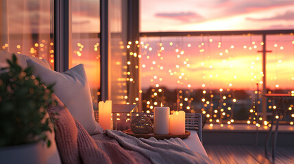 Decorated garland on the verandah is prepared for a date