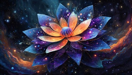 cosmic water lily flower