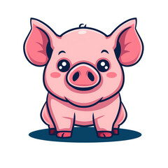 pig cartoon illustration isolated