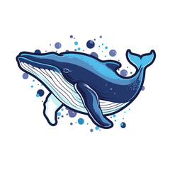 whale illustration isolated