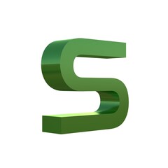 3d green grass font alphabet S
