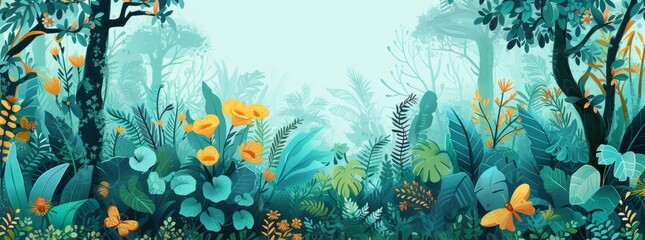 Obraz na płótnie Canvas the background of a wild forest Generative AI