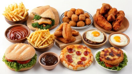 A Table of Diverse Fast Food Options