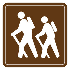 Vector graphic of sign indicating a hiking trail or path route