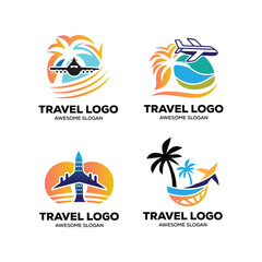 suitcase travel bag logo vector template. logo for travel label, tourism, journey posters, identity, and tech transportation